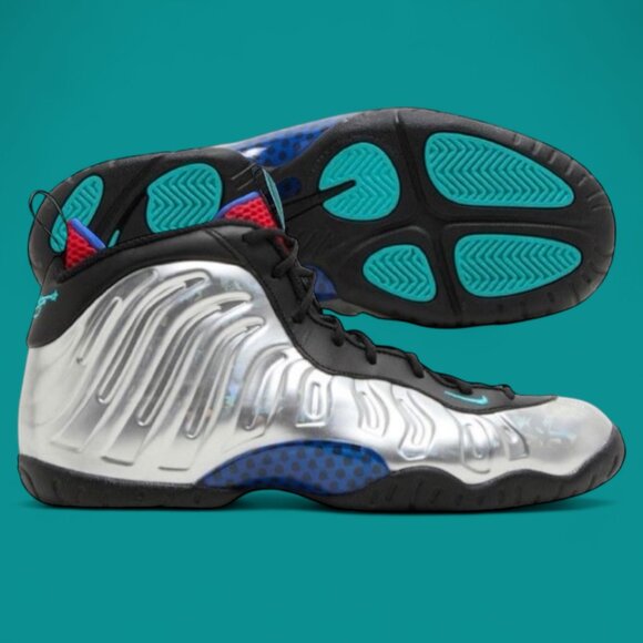 Nike Little Foamposite One GS All Star Silver/Royal Kids Shoes Size 5 FJ3303 001